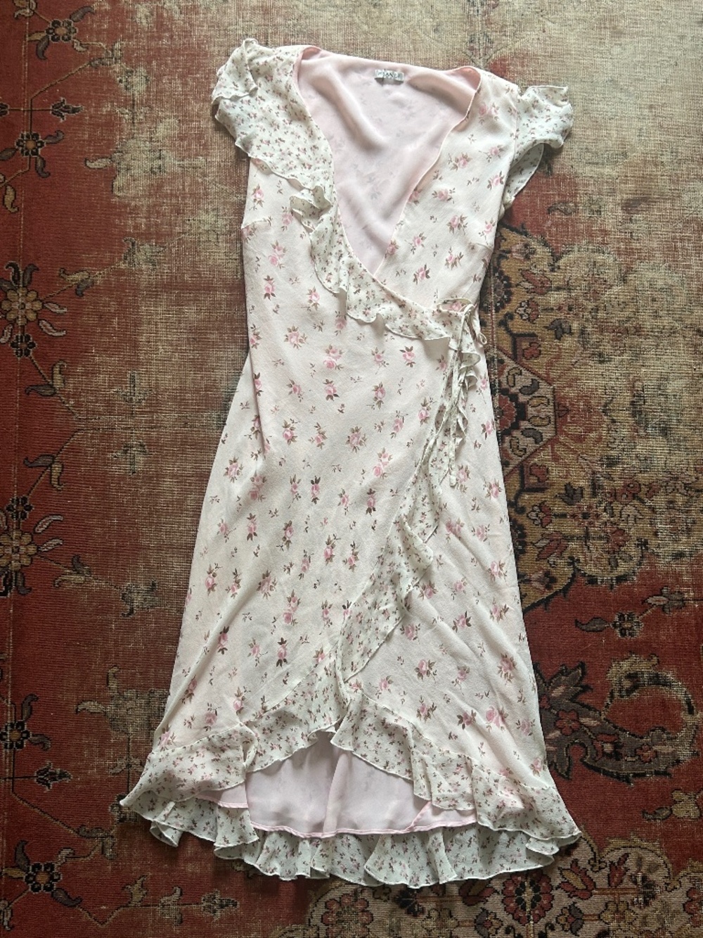 Vintage Y2K 100% Silk Floral Dress